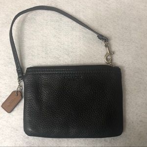 Coach Leather Mini Wristlet - Black